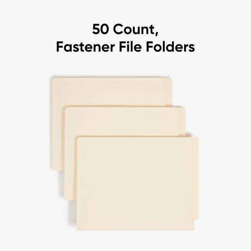 Smead End Tab Fastener File Folders, 50 Count, Manila, Reinforced Straight-Cut Tabs, 4 Fasteners, Letter Size (34220) - Image 3